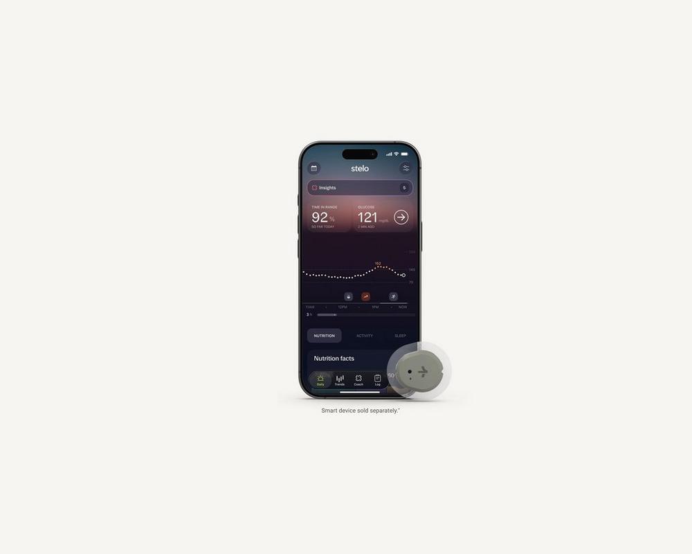 Stelo wearable glucose biosensor and app